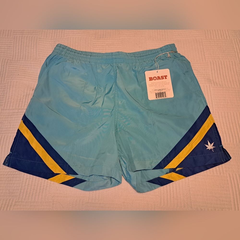 Boast Swim Sport Shorts. NWT Size Medium. Blue/Gold.